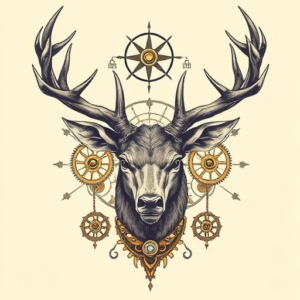 Steampunk Stag Tattoo