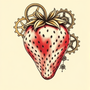 Steampunk Strawberry Tattoo
