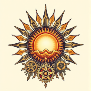 Steampunk Sunrise Tattoo