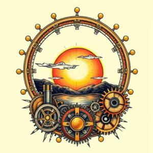Steampunk Sunset Tattoo