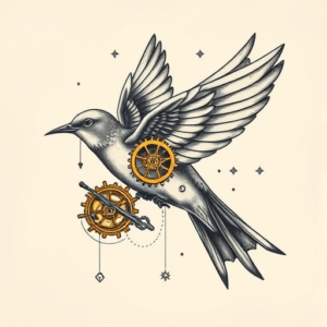 Steampunk Swallow Tattoo