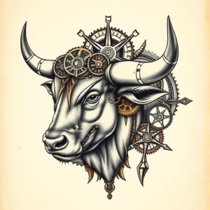 Steampunk Taurus Tattoo