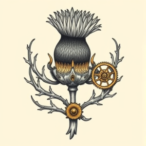 Steampunk Thistle Tattoo