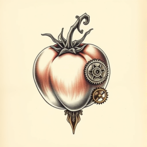 Steampunk Tomato Tattoo