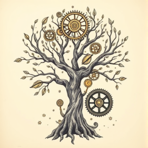 Steampunk Tree Tattoo