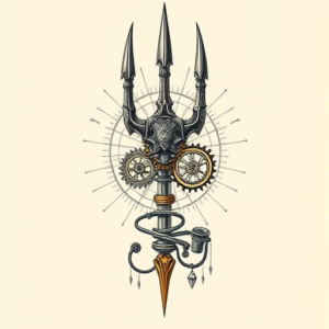 Steampunk Trident Tattoo