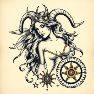 Steampunk Virgo Tattoo