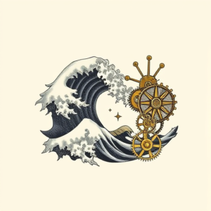 Steampunk Wave Tattoo