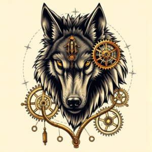 Steampunk Werewolf Tattoo