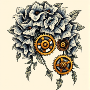 Steampunk Wisteria Tattoo