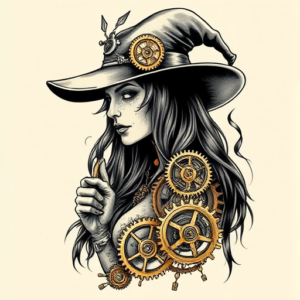 Steampunk Witch Tattoo