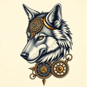 Steampunk Wolf Tattoo