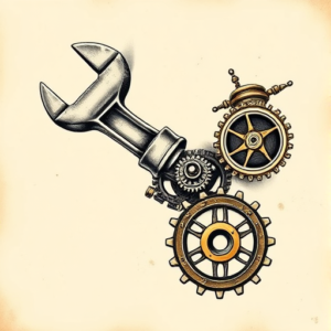 Steampunk Wrench Tattoo