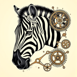 Steampunk Zebra Tattoo