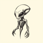 Stick-And-Poke Alien Tattoo