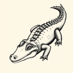 Stick-And-Poke Alligator Tattoo