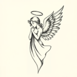 Stick-And-Poke Angel Tattoo