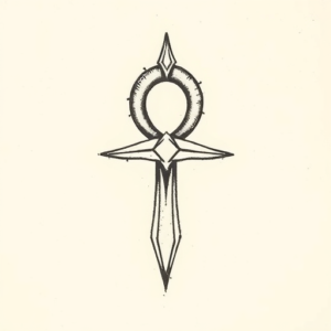 Stick-And-Poke Ankh Tattoo