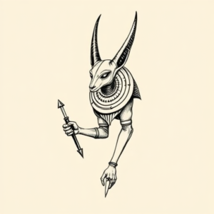 Stick-And-Poke Anubis Tattoo