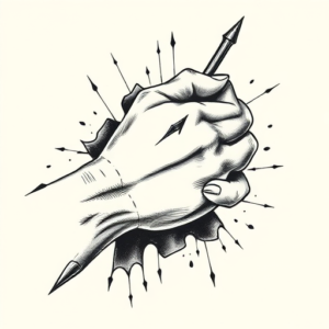 Stick-And-Poke Ares Tattoo