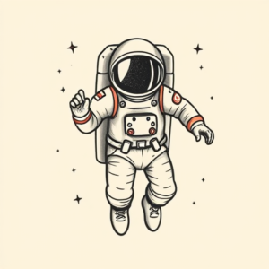 Stick-And-Poke Astronaut Tattoo