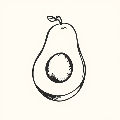 Stick-And-Poke Avocado Tattoo