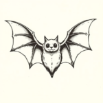 Stick-And-Poke Bat Tattoo