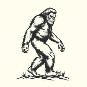 Stick-And-Poke Bigfoot Tattoo