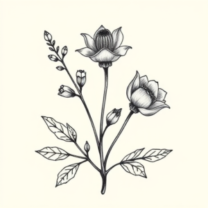 Stick-And-Poke Botanical Tattoo