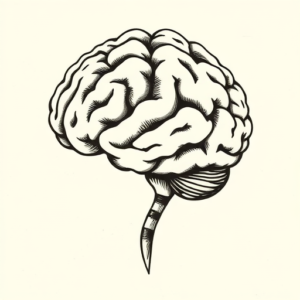 Stick-And-Poke Brain Tattoo