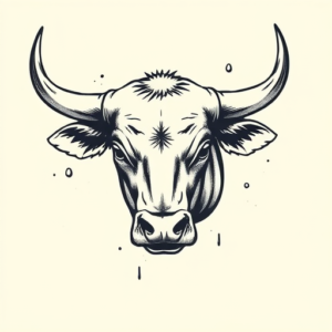 Stick-And-Poke Bull Tattoo