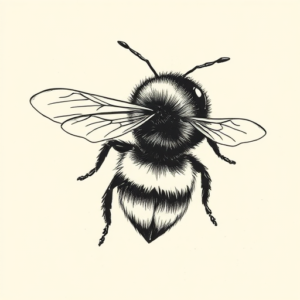 Stick-And-Poke Bumblebee Tattoo