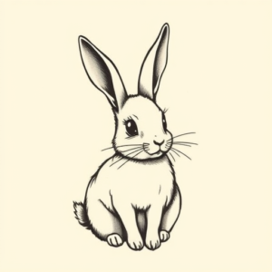 Stick-And-Poke Bunny Tattoo