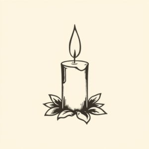 Stick-And-Poke Candle Tattoo