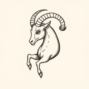 Stick-And-Poke Capricorn Tattoo