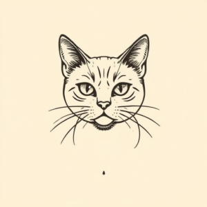 Stick-And-Poke Cat Tattoo