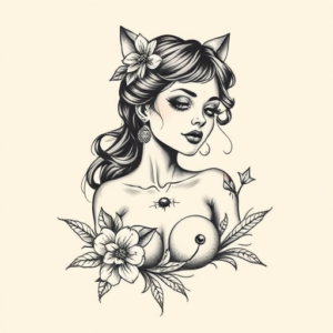 Stick-And-Poke Catrina Tattoo