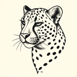 Stick-And-Poke Cheetah Tattoo