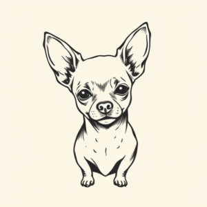 Stick-And-Poke Chihuahua Tattoo