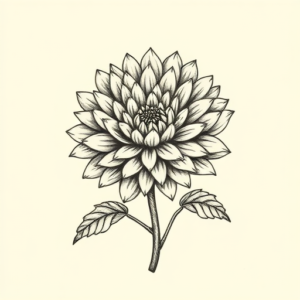 Stick-And-Poke Chrysanthemum Tattoo