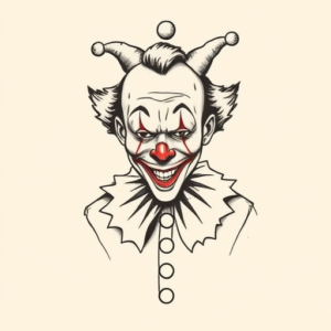 Stick-And-Poke Clown Tattoo