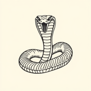 Stick-And-Poke Cobra Tattoo