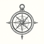 Stick-And-Poke Compass Tattoo