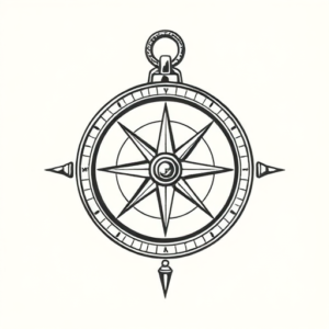 Stick-And-Poke Compass Tattoo