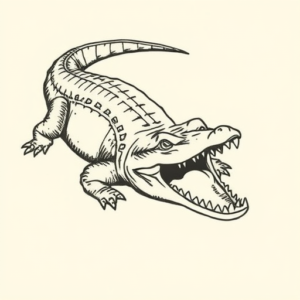 Stick-And-Poke Crocodile Tattoo