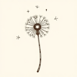 Stick-And-Poke Dandelion Tattoo