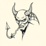 Stick-And-Poke Devil Tattoo