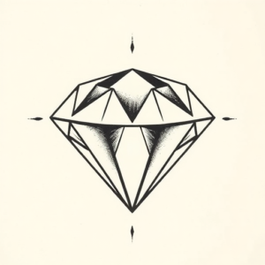 Stick-And-Poke Diamond Tattoo