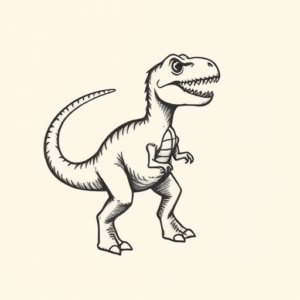 Stick-And-Poke Dinosaur Tattoo