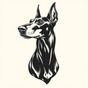 Stick-And-Poke Doberman Tattoo